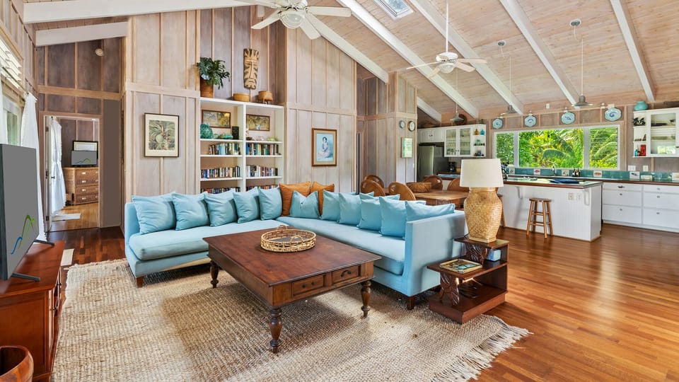 Noho Kai at Anini Beach - Living Great Room - Parrish Kauai