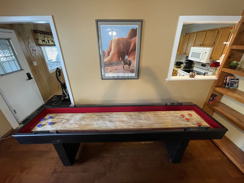 Spend hours of family or friends fun competition time on the shuffleboard table