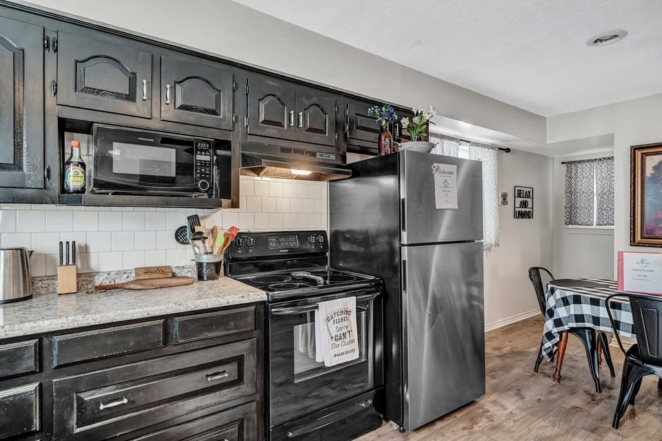 Kitchen stove and microwave