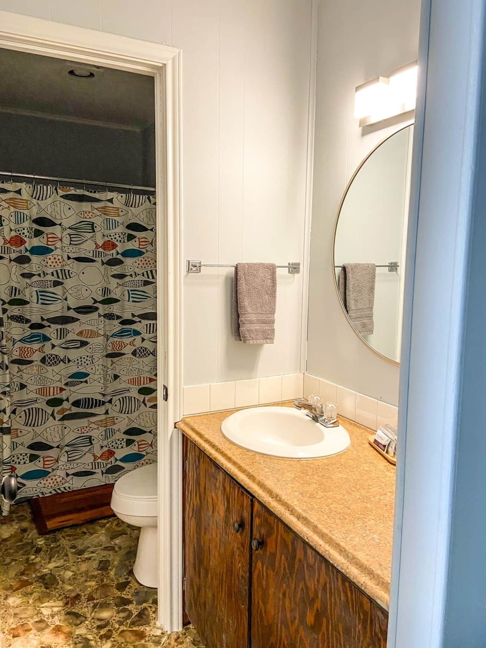 Bathroom with separate sink