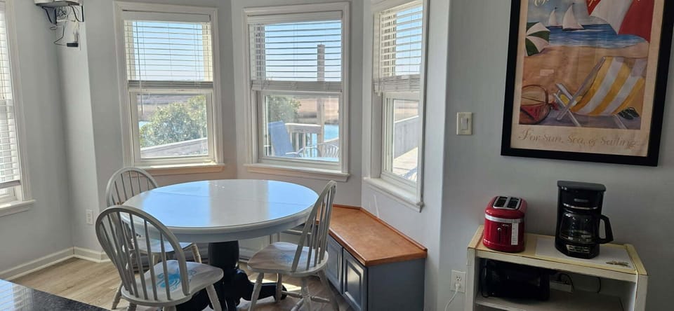 Built-in breakfast nook and coffee station