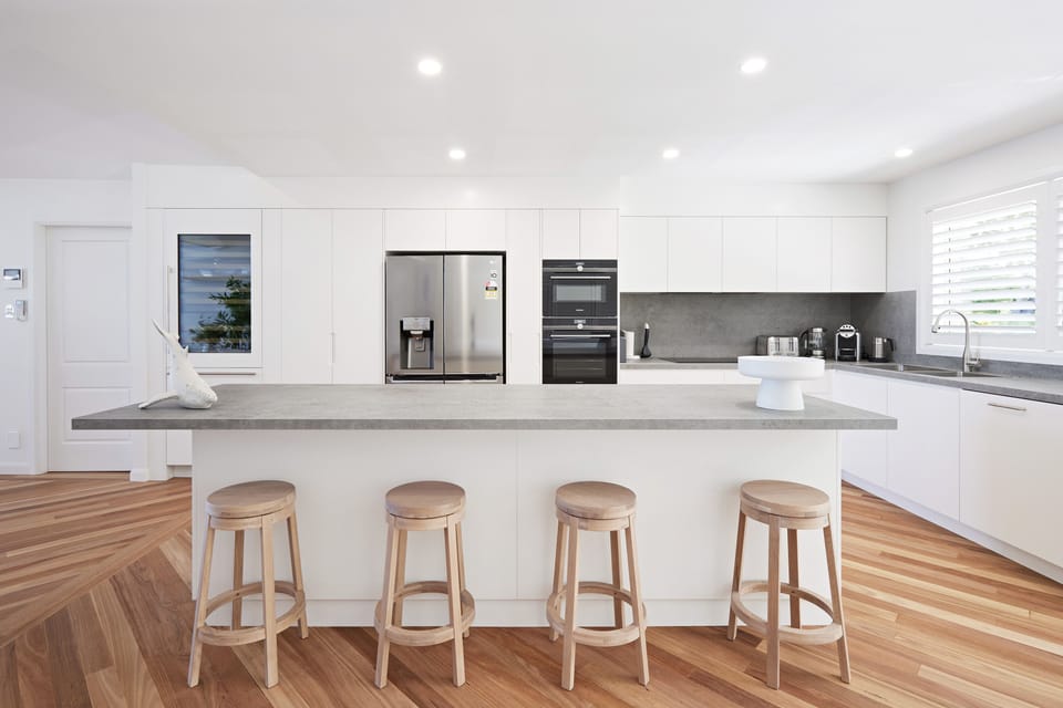 Kitchen with bar stools