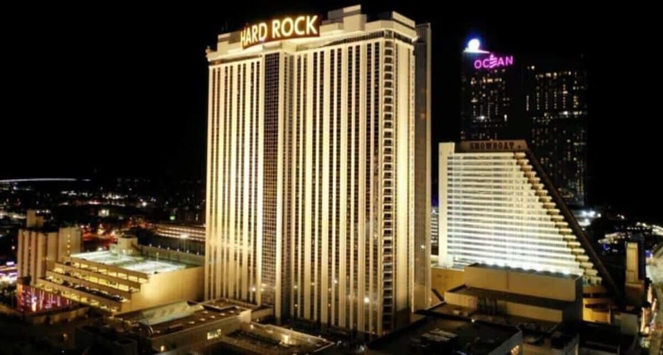Beautiful skyline at night, right between Hard Rock and Ocean Casino!