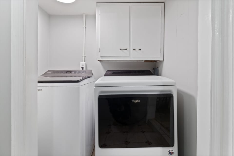 Small Laundry nook with washer and dryer