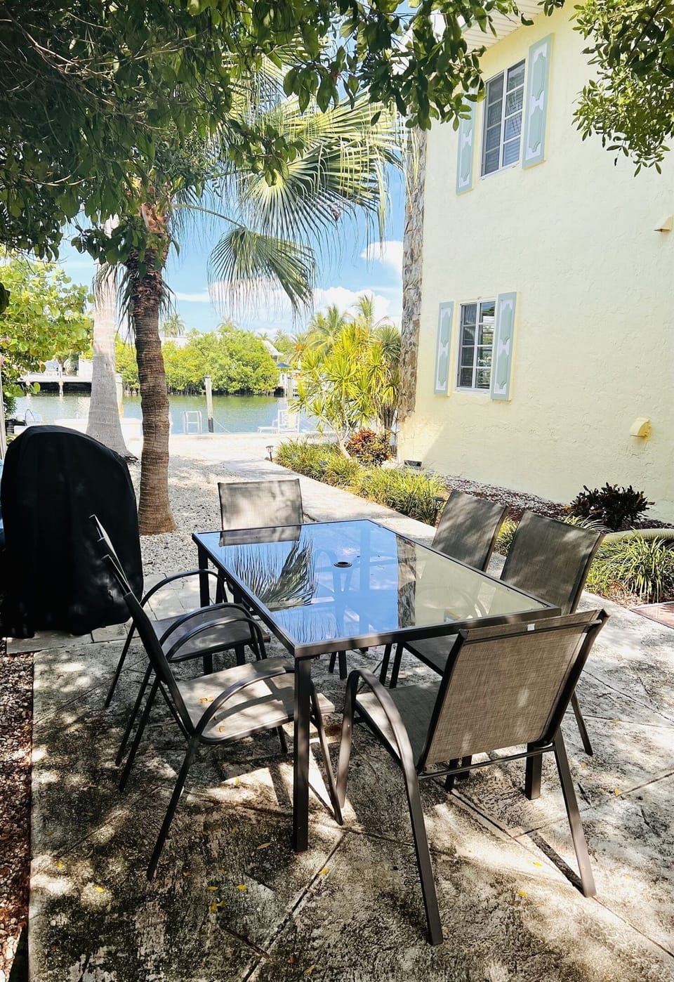 Relax in the shade. Propane Grill provided