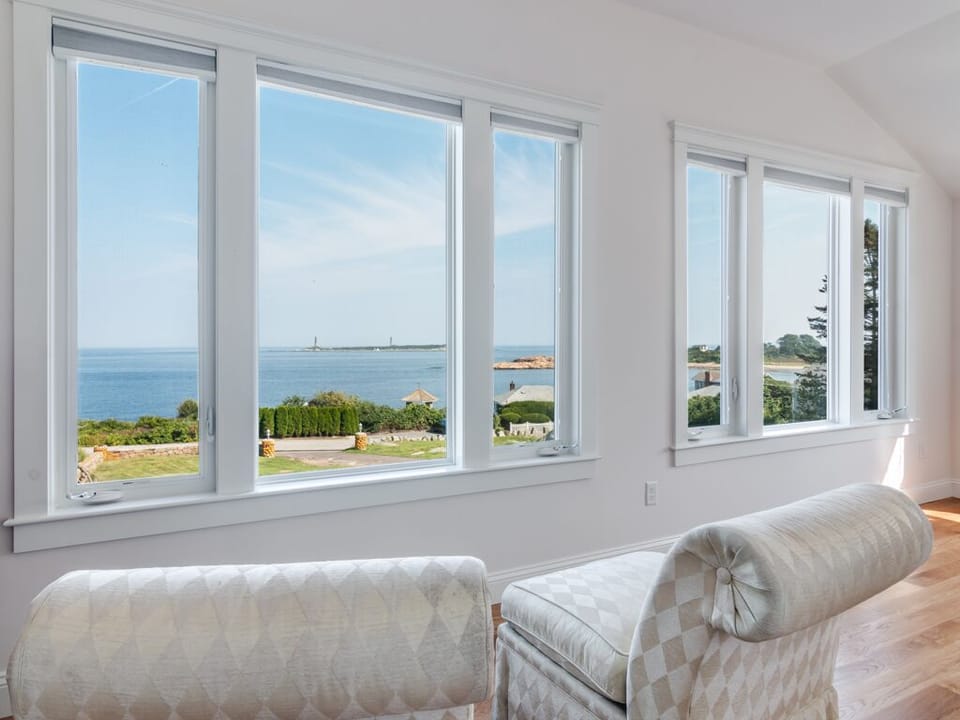 Master bedroom windows face the view