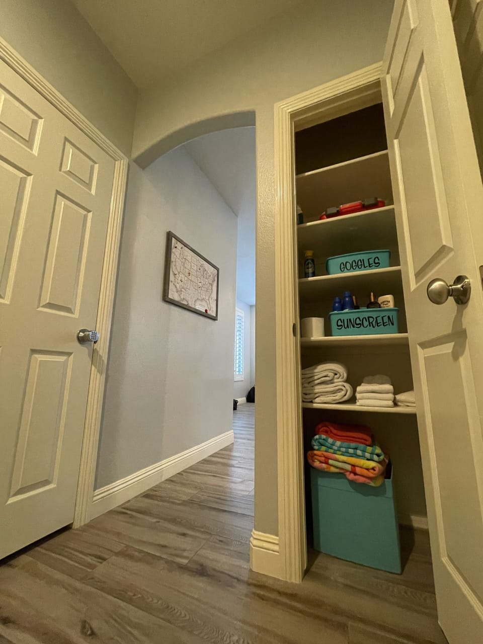 Pool Towels, Sunscreen and Goggles available for guests.