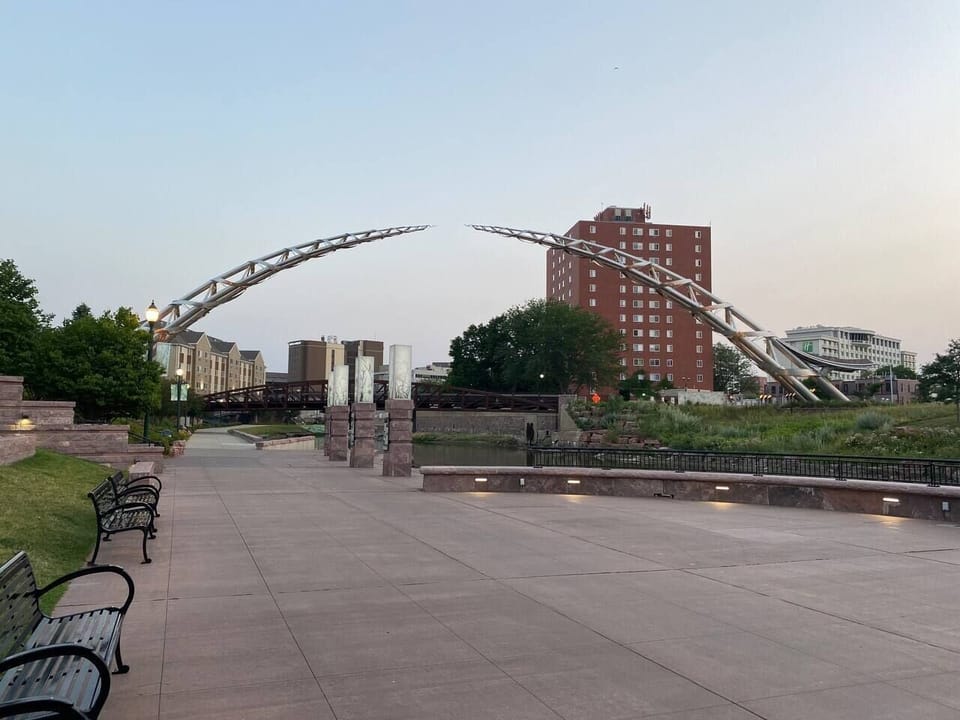 Downtown Sioux Falls bike trail. 