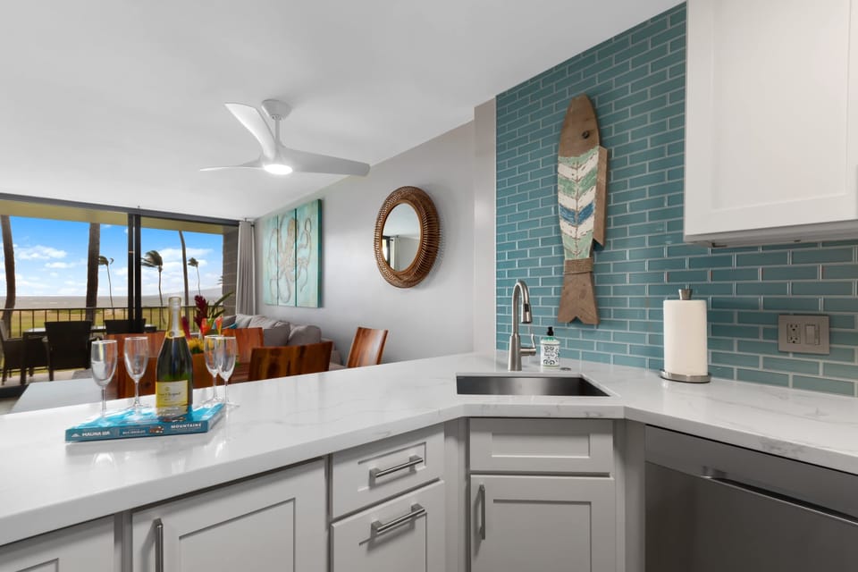 Enjoy ocean views while cooking