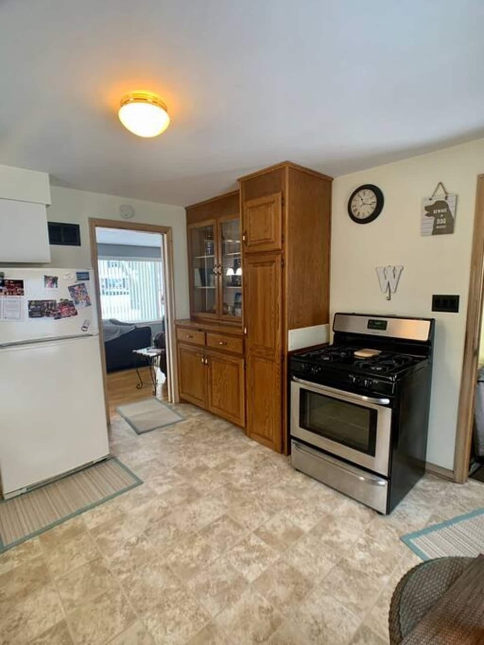 Additional storage in the kitchen.