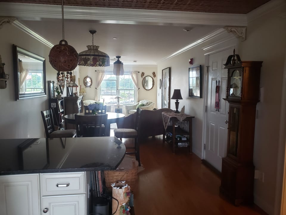 Dining/Living Room- Harbor Views from Window (Stage Fort Park)