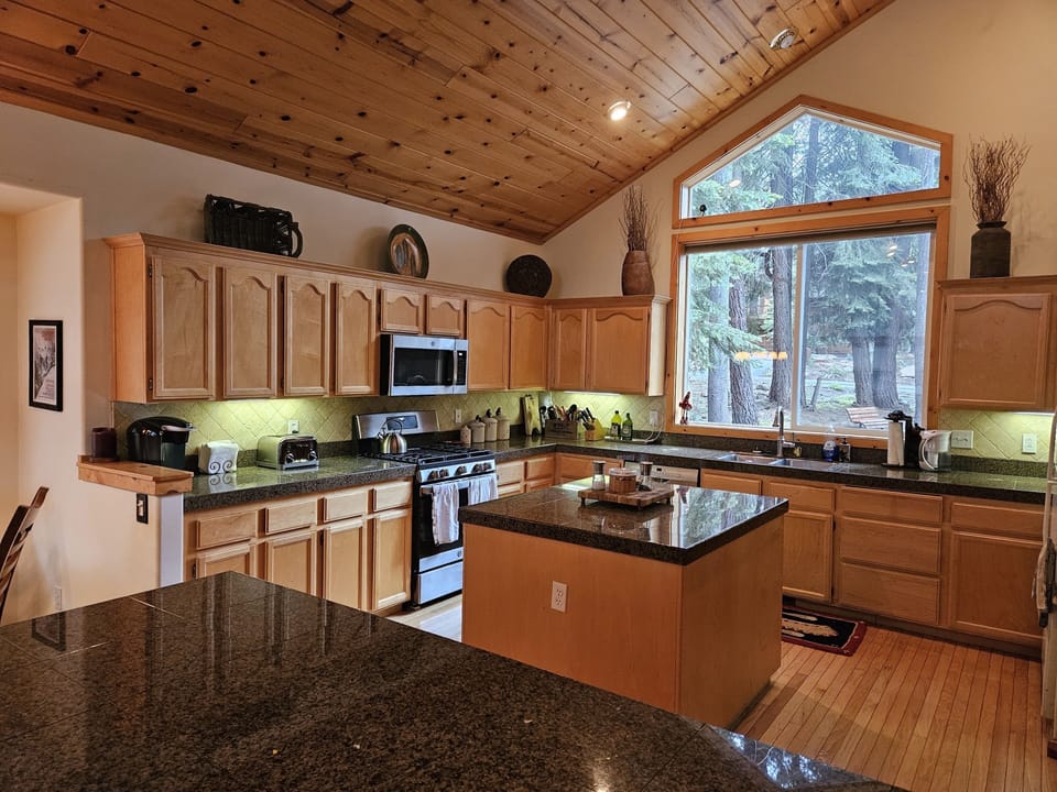 Fully stocked kitchen with new appliances