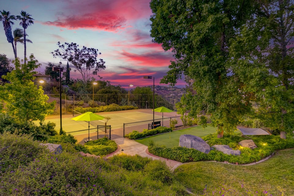 Tennis anyone? Enjoy a game while catching an amazing twilight.