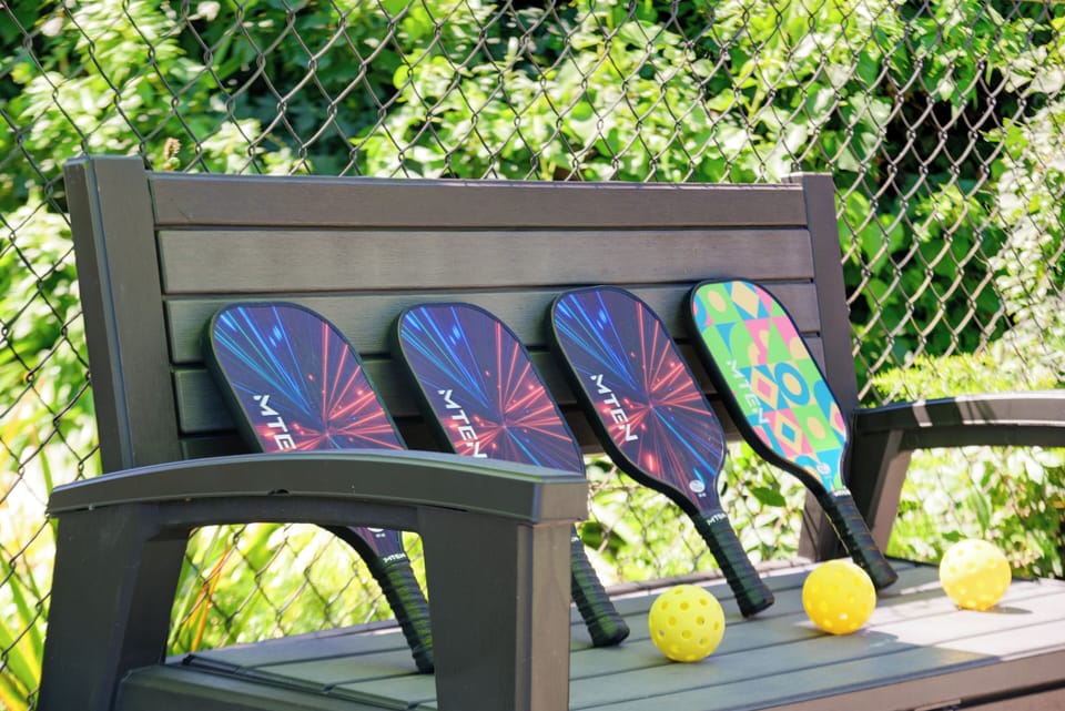 Pickleball rackets and balls also provided