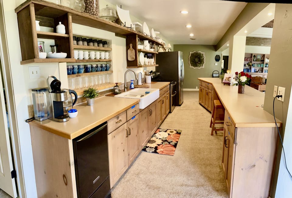 Kitchen area with bar