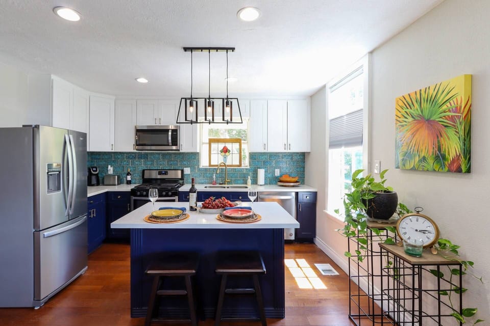 Fully stocked kitchen with modern appliances