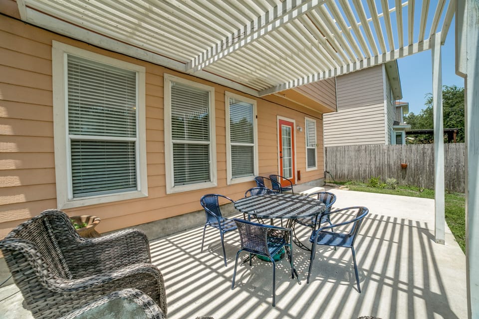 Spacious Backyard Patio with sitting areas. 
