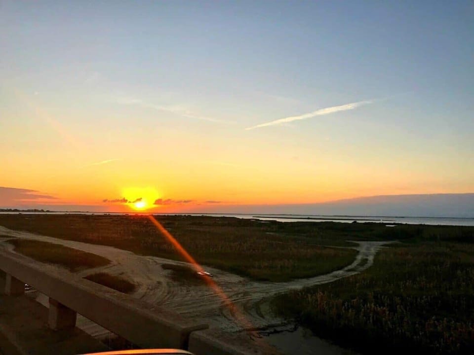 Coming over bridge to the island!