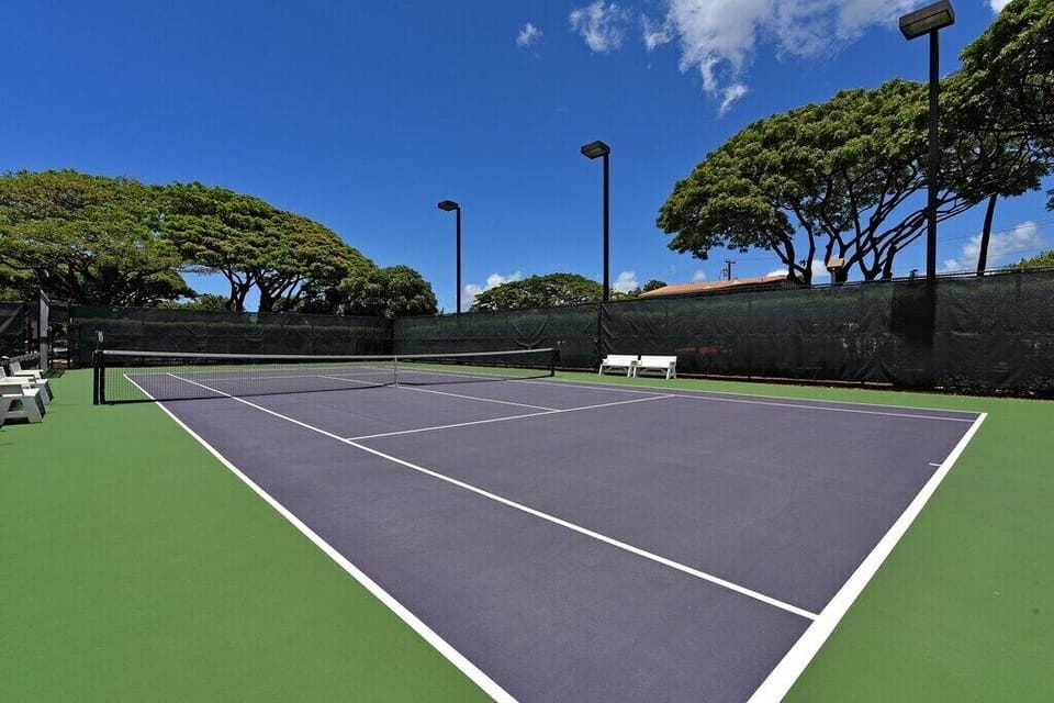 The Papakea has tennis courts AND pickle ball courts! Rent racquets at fr desk 