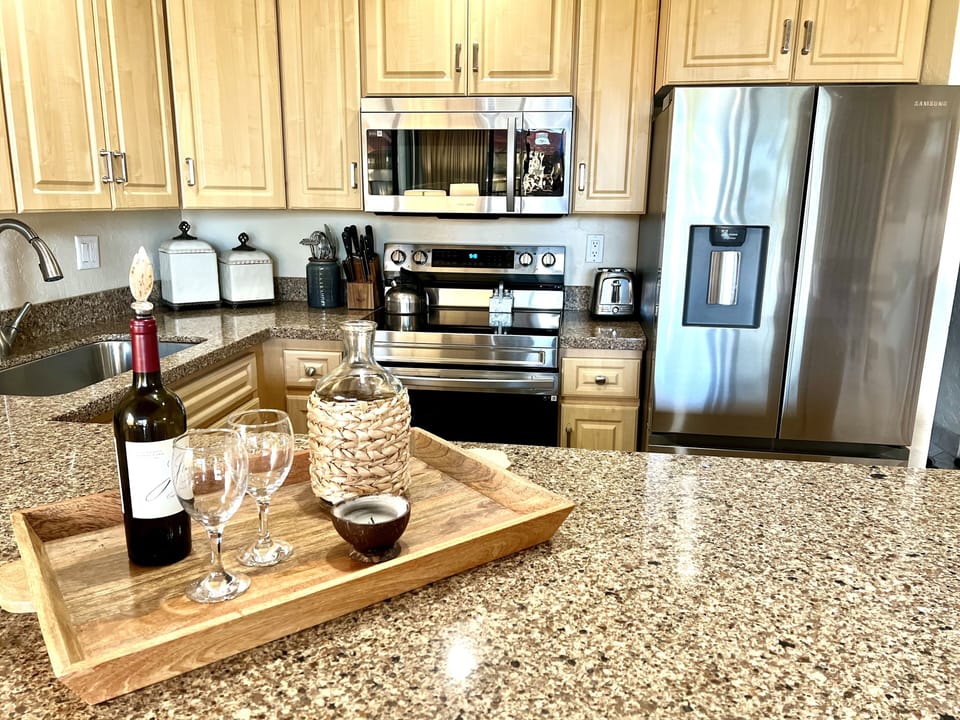Kitchen boasts all the essentials plus BRAND new stainless steel appliances!