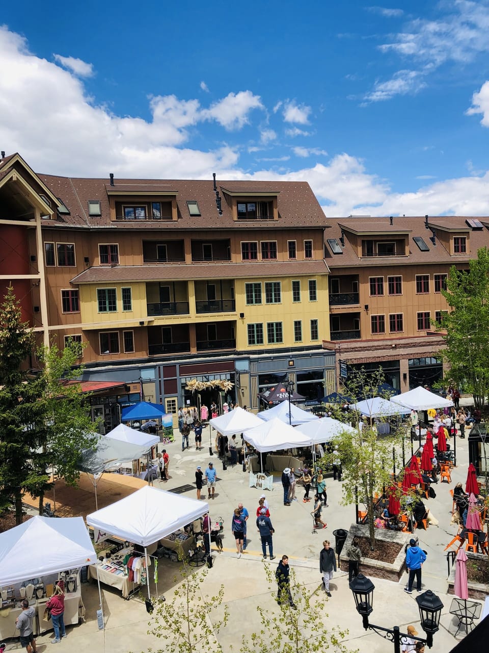 Summer Farmer’s Market view from the Balcony 