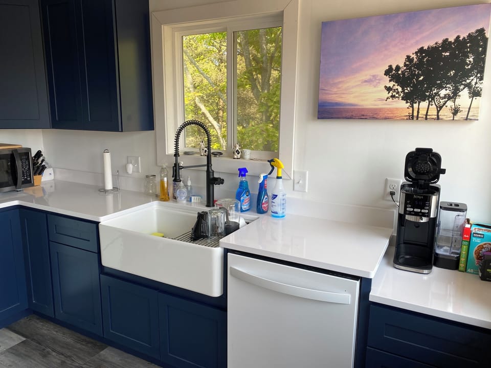 New dishwasher and farmhouse sink
