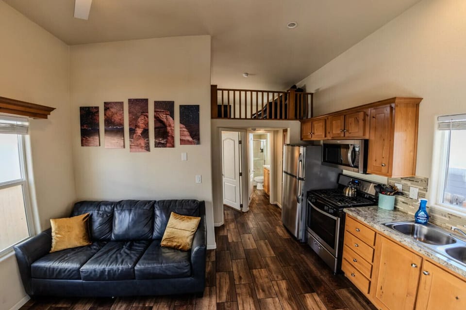 Cozy living space and kitchen