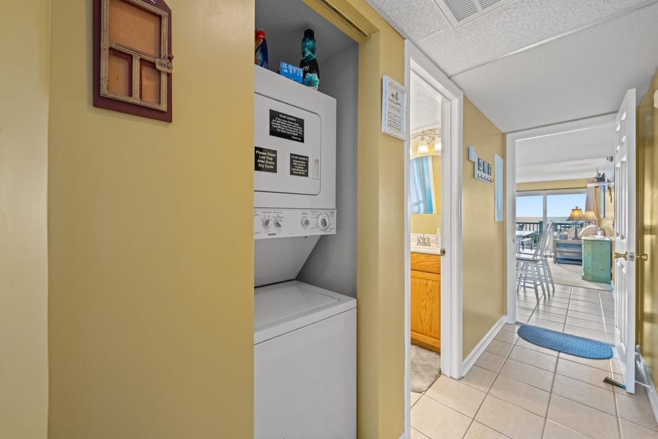 Pack light with a washer and dryer in the unit.