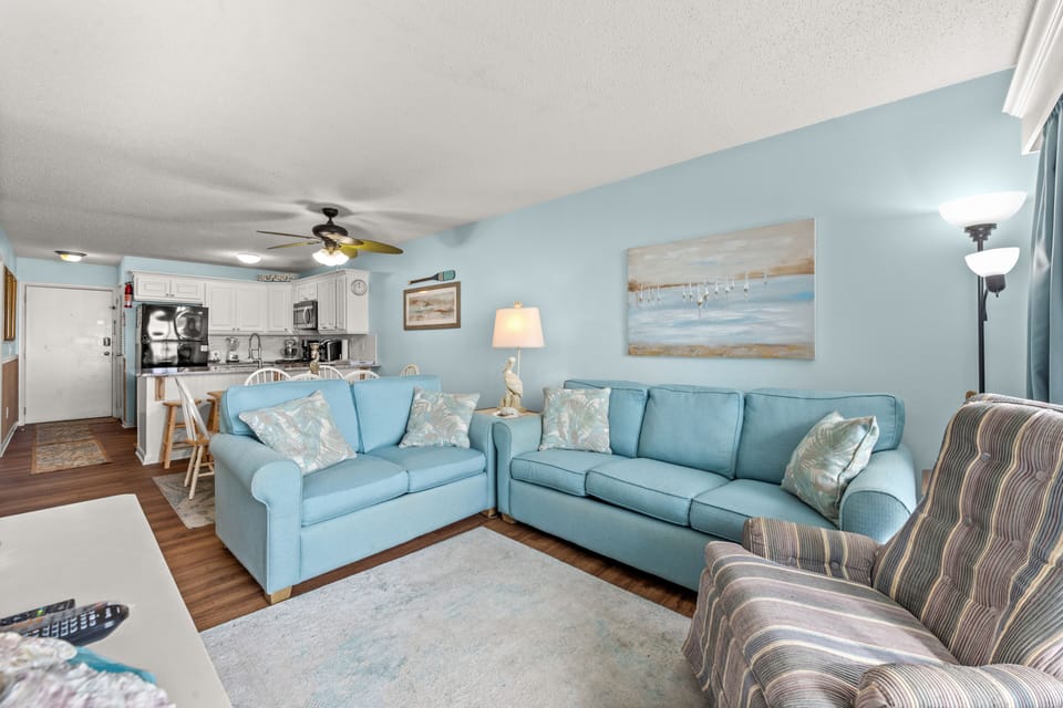 Sink into these comfy sofas and enjoy a family movie night.