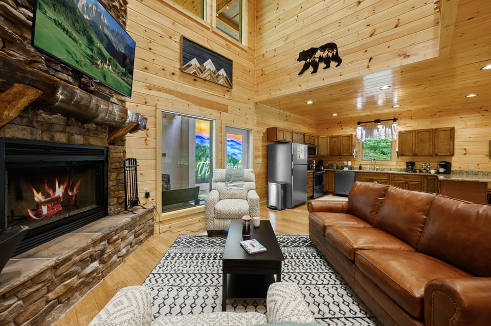 Living Room with Back Patio Views