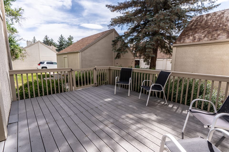 Private front entry with roomy patio and easy access to parking and The MARC