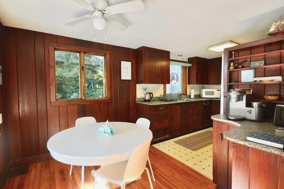 Breakfast table and coffee bar