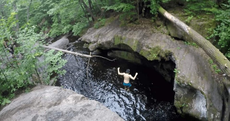  "Enders Falls" for more info look up on youtube "cliff jumping at enders falls"