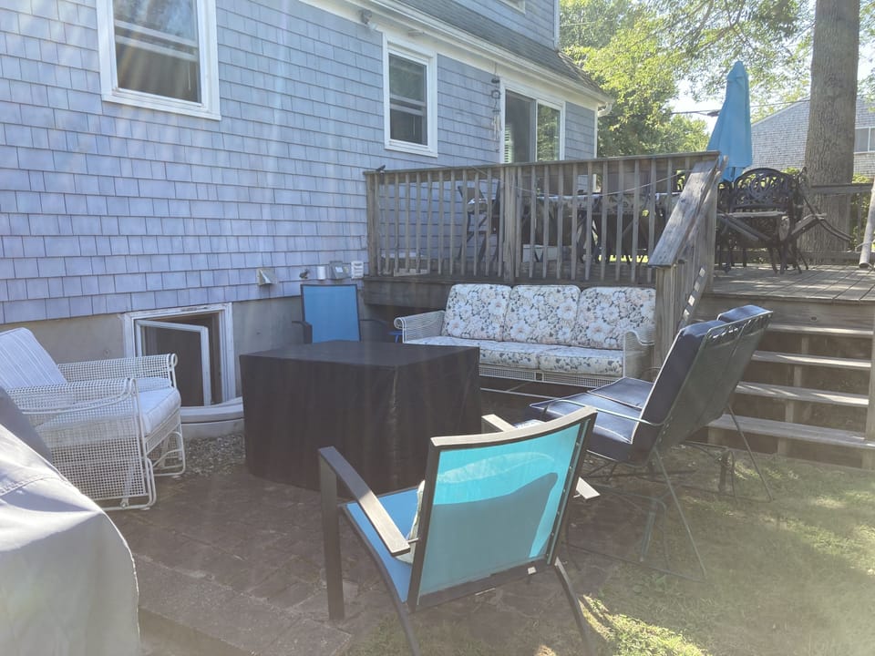 Patio with fire pit and grill