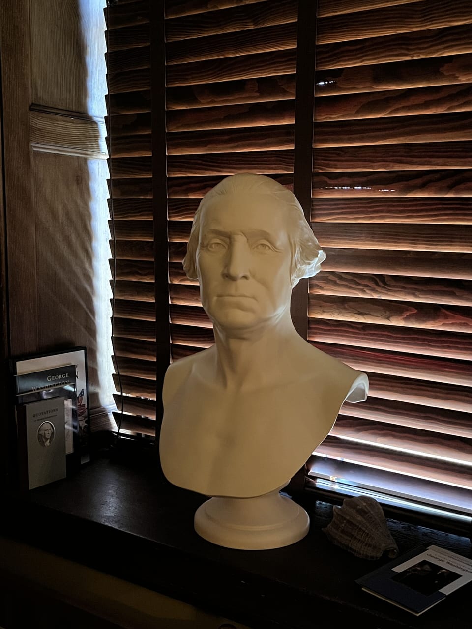 Life-sized busts of several founding fathers adorn the formal drawing room.