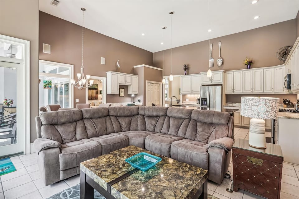 Living Room with Pool Deck Access at 26 Sea Lane