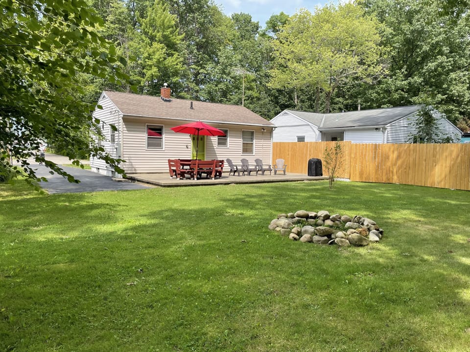 Large back yard and beautiful woods 