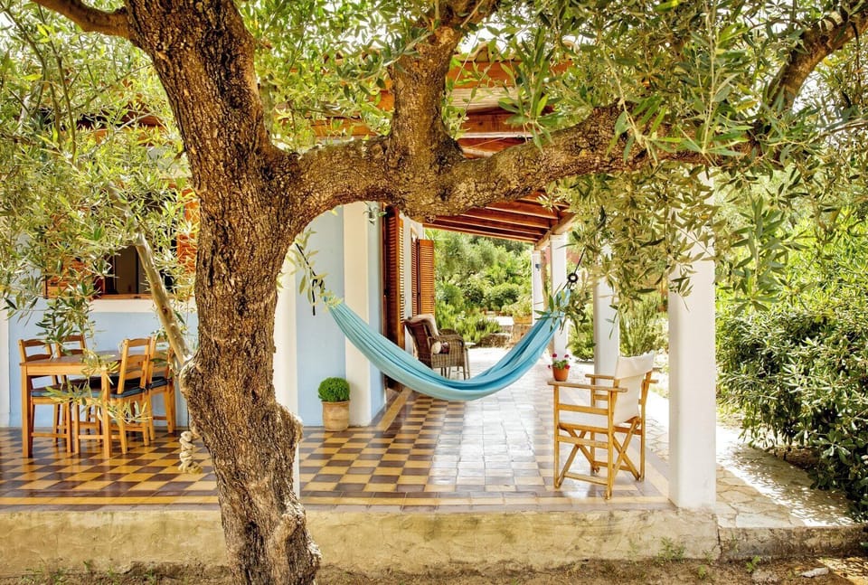 Our covered veranda is like a living room. 