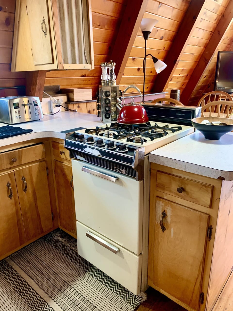 Cook your favorite meals in our vintage style kitchen.