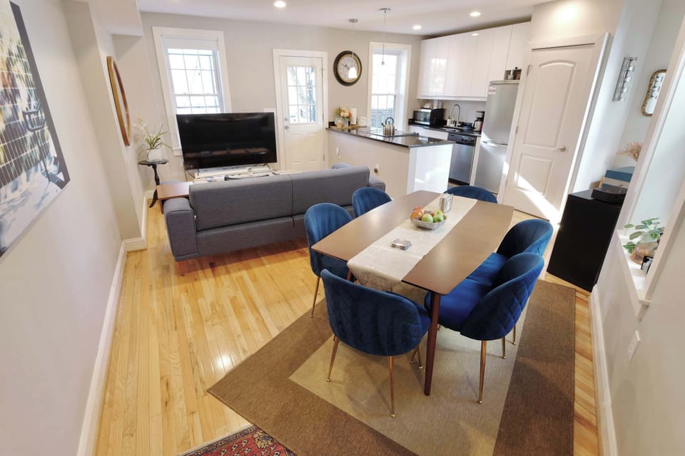 Step into your beautiful living room, where you can catch up on your favorite movies and shows on our smart tv! 
