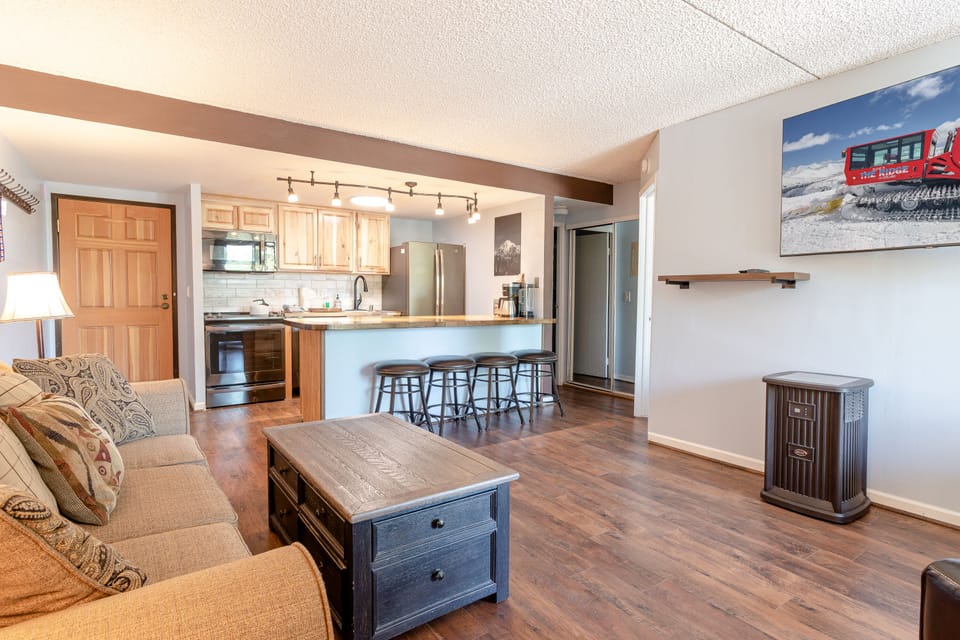 Overview of Living Room and Kitchen.