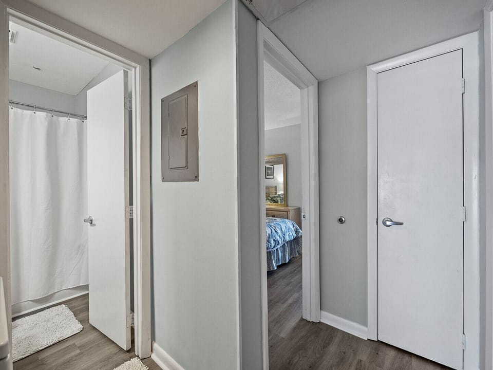 Bedroom and Bathroom from Hallway