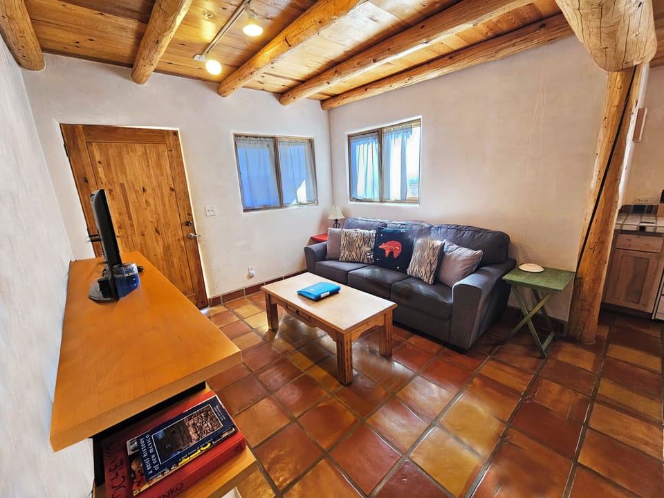 Sitting and sleeping area with queen pull out sofa