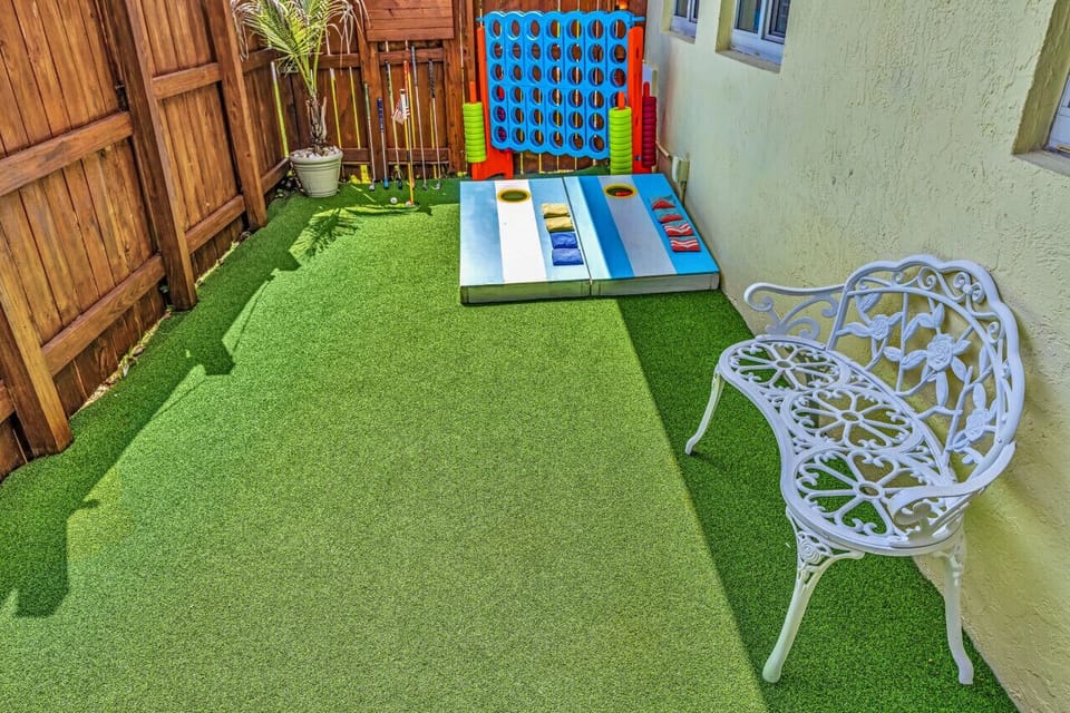 Fun yard games for adults and children are always available at the home!