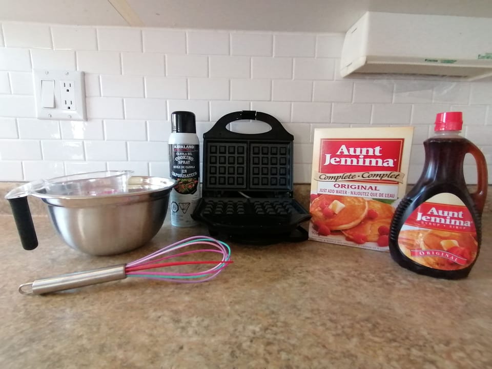 Items provided for you to cook your own breakfast!
