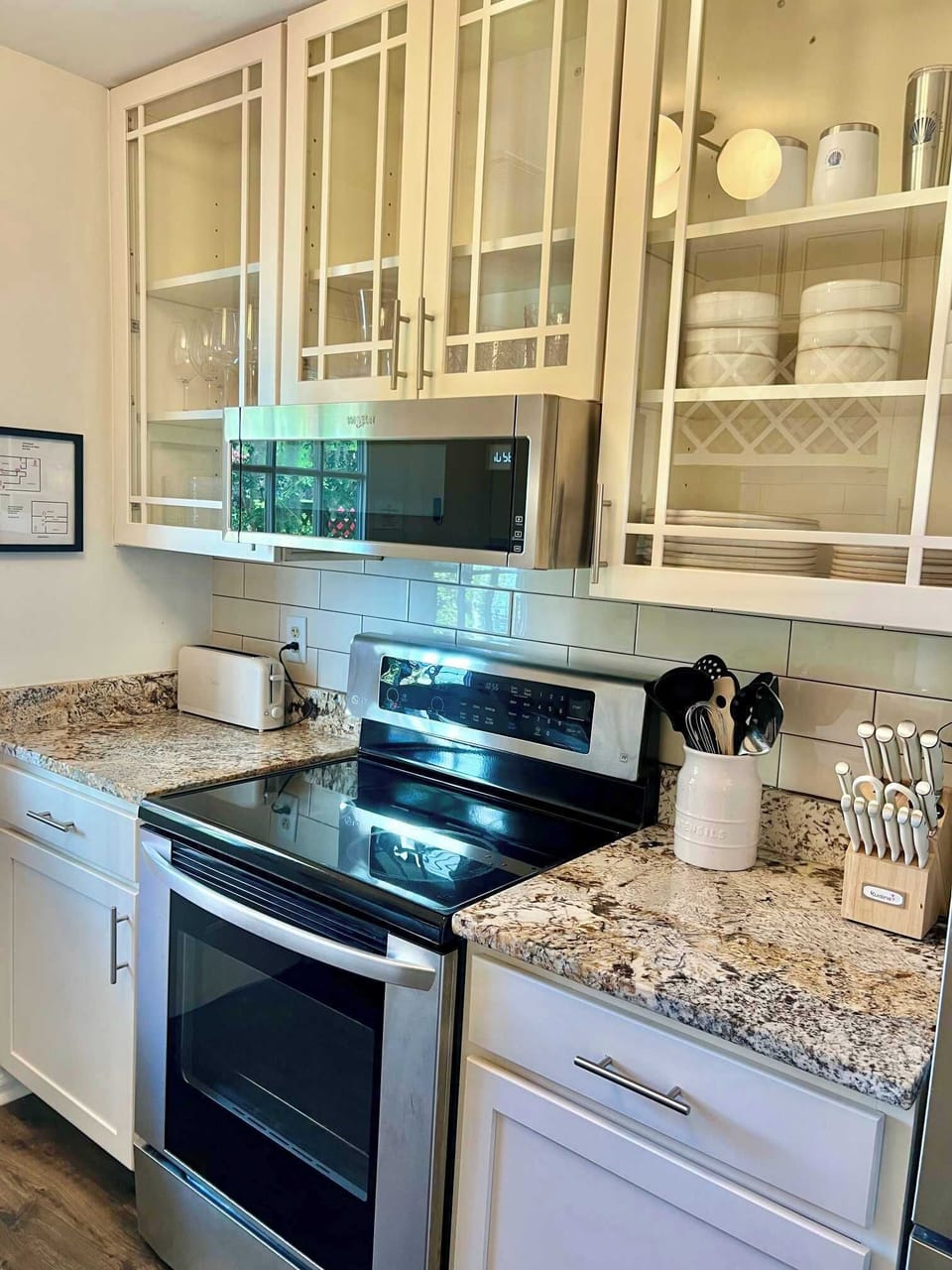 Bright kitchen with newer appliances.