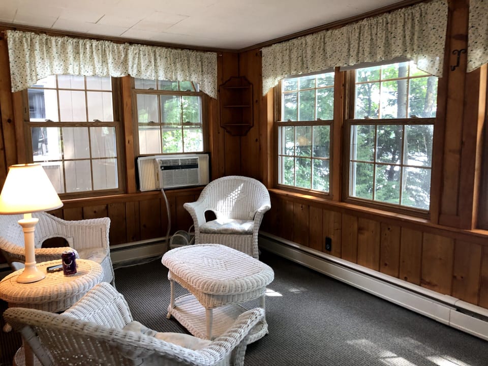 Sitting area with views of lake