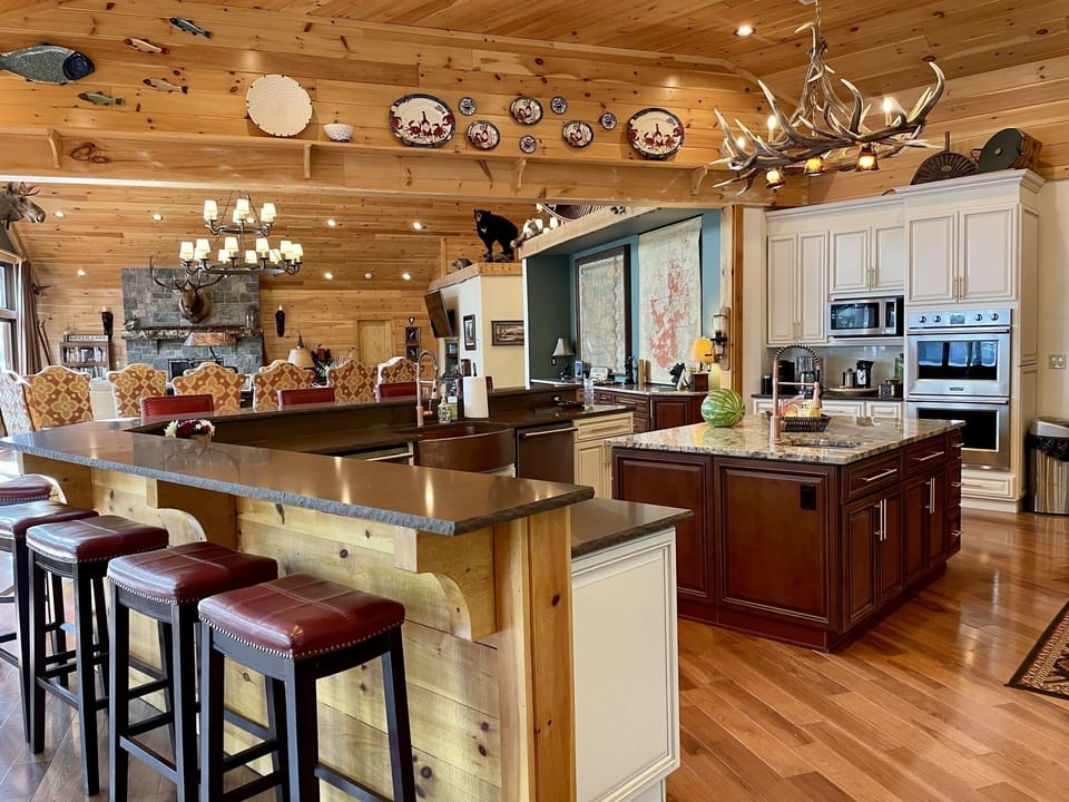 Kitchen island and seating