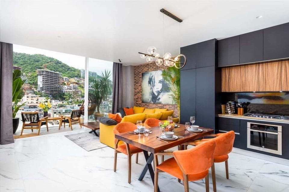 View of the City from Dining Area.
