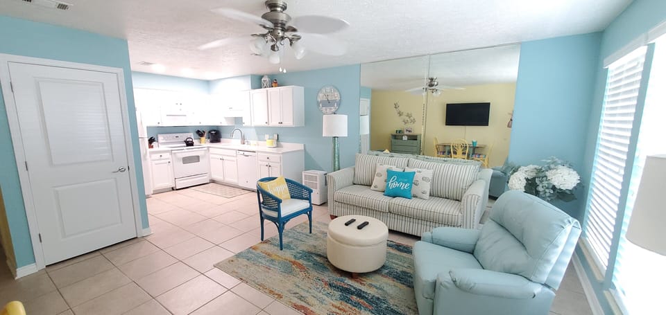 Beach theme furniture and color scheme! Our happy place!